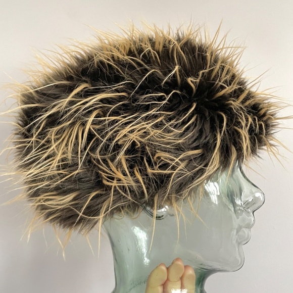 Brown w/ Frosted Tips Faux Fur Pillbox Hat - O/S 🇨🇳 - Picture 1 of 7